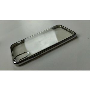 Силиконовый чехол для iPhone X XS серебристый
